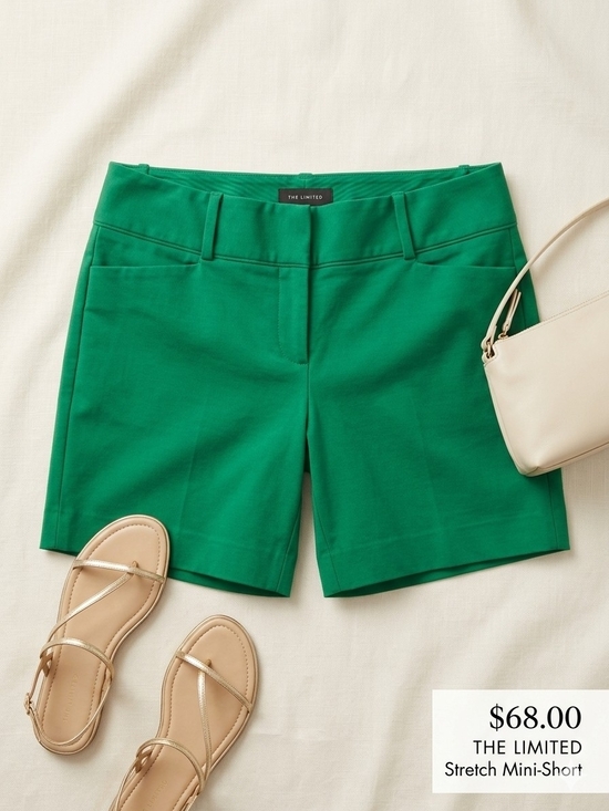 The Limited Pants - The Limited Emerald Green Stretch Mini-Shorts